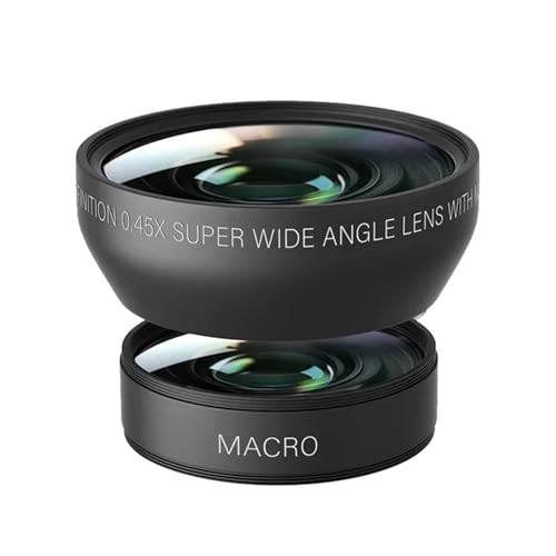 2 In 1 �J���������Y���O���\�� 0.45x �L�p�����Y + �}�N�������Y�A�A���[���C�t AC600 AC610 AC700 AC800 �J�����ƌ݊�������