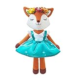 JUSTQUNSEEN Fox Stuffed Animal,Fox Plush Toys,Stuffed Animals for Girls,Soft Ballerina Doll Animal Toy, Christmas Birthday Gifts for Baby Kids Girls(Orange)