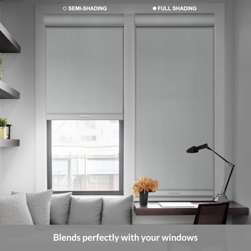 Boolegon Blackout Roller Shades for Window, White, Custom Size - 1