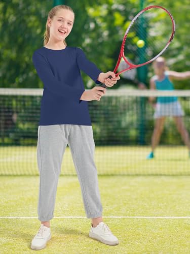 Meninas Camisa de Manga Longa Atlético Ativo Dry Fit Gola Redonda Camiseta Soft Activewear Camisas p