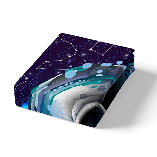 Homewish Twelve Constellations Bedding Set Double Aquarius Duvet Cover Set Purple Galaxy Comforter Cover For Kids Starry Sky Tie Dye Outer Space Watercolor Quilt Cover 3Pcs Child Room Decor - Image 2
