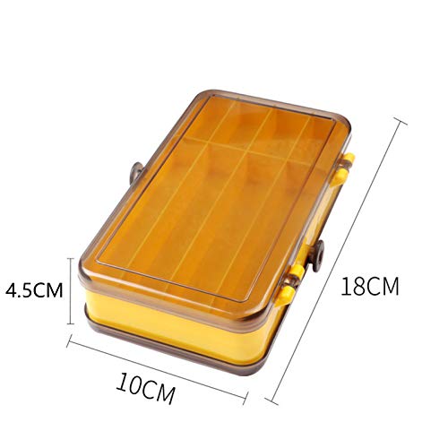 Caixa de isca, dois lados, vários compartimentos, caixa de pesca com isca e gancho para armazenament