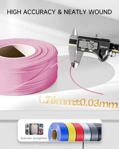 Image of Creality PETG Filament Refill 1.75mm 3D Printer Filament, 1kg (2.2lb) Refilament for Bambu Lab Reusable Spool, Dimensional Accuracy ±0.03mm, Pink