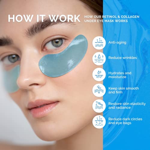 Enaskin Naturals Under Eye Patches For Puffy Eyes, And Dark Circles Treatment, 24K Gold Dark Eye Circle Remover/Under Eye Treatment For Women And Men, Reduce Wrinkles,Under Eye Bags (Blue) #TOP3
