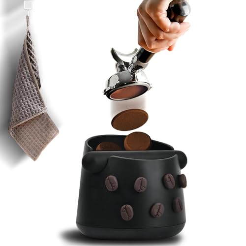 ORALION Contenitore per Fondi di Caffè Pattumiera per set da caffè Knock box per fondi di caffè Nero