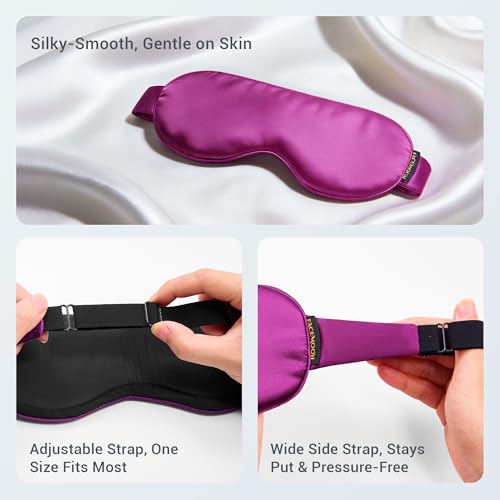 Image of Cold Eye Mask: Cooling Eye Mask for Puffy Eyes, Headache, Migraines Relief - Cold Compress for Dark Circles, Tired Eyes, After Surgery - Reusable Gel Ice Pack, Weighted Sleep Mask(Black,Purple)