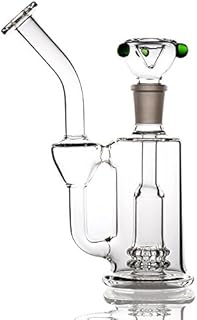 REAMIC Mini Smoking Bong Handmade Glass Pipe Transparent Bongs with Downstem