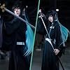 Anime Cosplay Costume Outfit Set with Wig Earrings Uniform for Halloween (Black, Small)