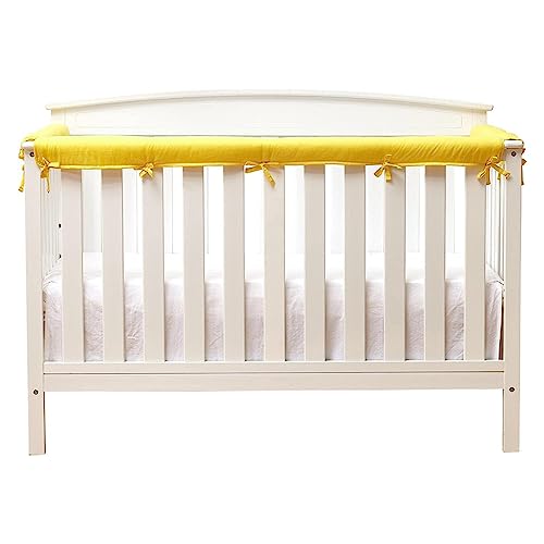 Funda para riel de cuna para bebé, 3 unidades/juego, almohadilla protectora suave, lavable a máquina, color sólido, evita morder la dentición, protector de rieles para cuna, cubiertas para rieles d