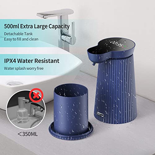 Hyhome 17Oz/500Ml Touchless Automatic Soap Dispenser, Foaming Soap Dispenser 3-Level Adjustable, Display Of Dispensing Level, Battery Level, Time, Low Liquid Reminder Suitable For Kitchen And Bathroom #TOP1