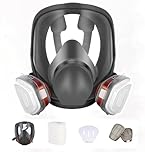 sykua Full Face Mask - Reusable Full Face Respirator Mask with Filters for Spray Painting, Chemical, Sanding, Building Work, and Fine Gas Dust