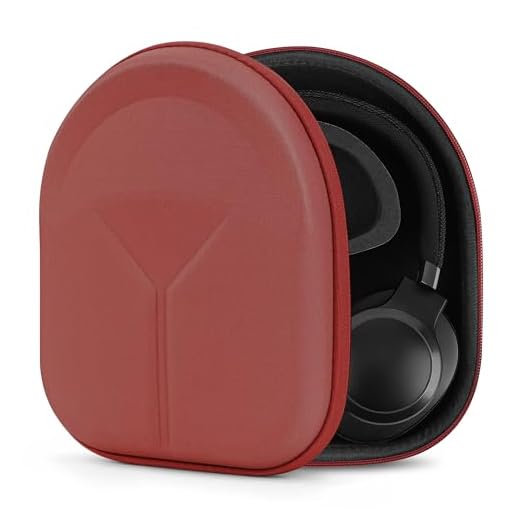 Geekria UltraShell fodral kompatibel med JBL Tour ONE, Live 650BTNC, TUNE 750NC, TUNE 700BT, E65BTNC hörlurar, ersättningsskyddande skyddande hårt skal resebärväska med tillbehörslagring (röd)