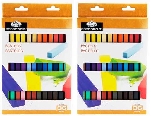 Royal & Langnickel CPH-A36 Essentials Lot de 72 Crayons Pastel carrés Souples Couleurs Assorties