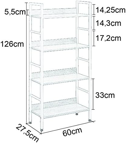 WOLTU Heavy Duty Bookcase Shelf Unit 4 Shelves Storage Rack White and Oack RGB9304hei