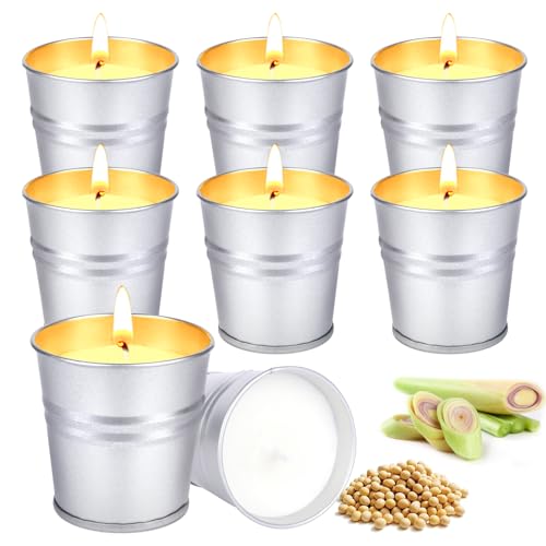 8Pack Citronella Candles Outdoor Set - 120 Hours Burning Garden Candle,2.2oz Scented Soy Wax Jar Candles for Home, Garden, Patio, Yard, Camping, BBQ Summer Essentials