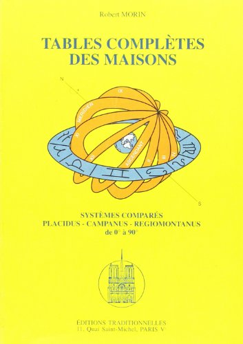 Tables complètes des maisons: Systèmes comparés Placidus, Campanus, Regiomontantus de 0 à 90