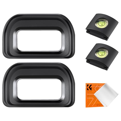 K&F Concept 2PCS Visor Ocular Eyecup & 2 PCS Nivel de Zapata Caliente,Viewfinder Eyepiece FDA-EP17 Compatible con Sony A6600 A6500 A6400