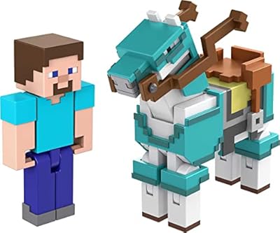 Mattel Minecraft Steve y caballo con armadura Pack 2 figuras de acción con accesorios, juguete +6 años (HDV39) | Ya disponible en tu tienda friki favorita! En mundofriki.es!