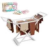 PlasticForte Tendedero Plegable y Extendible para Balcón, 20 m de Tendido con...
