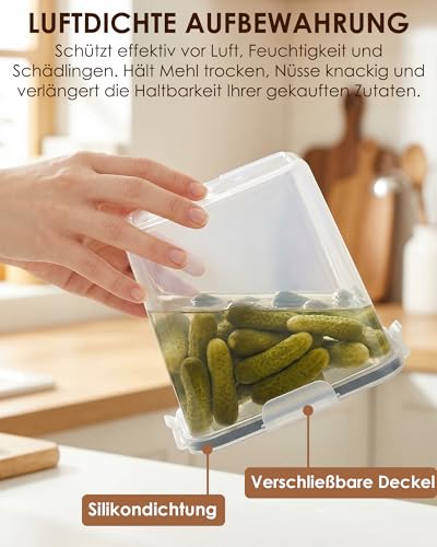 Radikor Vorratsdosen mit Deckel luftdicht, 24 Stück, Stapelbare Vorratsbehälter BPA-frei, Frischhaltedosen als Aufbewahrungsbox Küche für Lebensmittelaufbewahrung, für Mehl, Müsli & Pasta