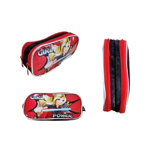 Kit Mochila Escolar Com Estojo E Lancheira Girl Power Vermelha