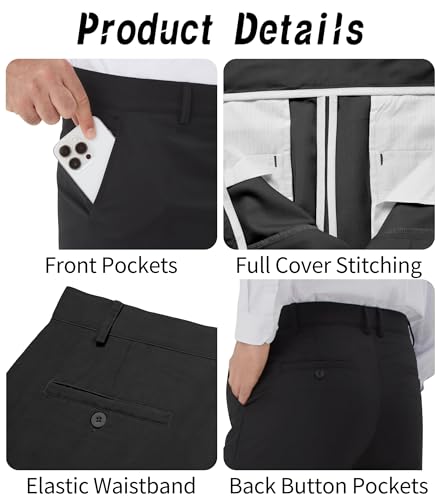 Image of Men's Classic Fit Flex Flat Front Dress Pants Formal Pants for Business & Office