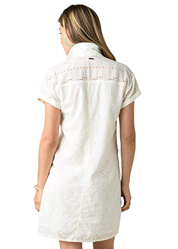 prAna Vestido feminino Ladyland, branco macio, pequeno