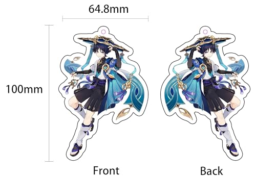 Image of PumpCar 2 pieces Wanderer /Scaramouche double-sided hanging Japanese anime cherry-scented Genshin Impact car air freshener Cool anime hanging for rearview mirror Car Interior Accessories Gifts