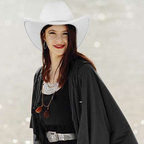 Image of Tisancy 4 Pcs Rhinestone Belt for Men Women Glitter Cowboy Hat Diamond Chain Earring Outfit for Party Supplies