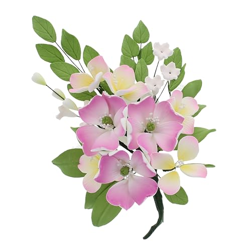 Global Sugar Art Impatiens Sugar Cake Flowers Spray, Pink, 1 Count by Chef Alan Tetreault