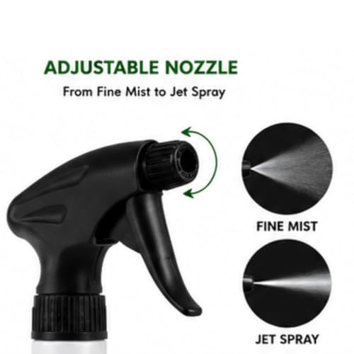 Image of KWEL 1 Litre Heavy Duty Spray Bottle with Adjustable Mist & Jet Nozzle | Multipurpose Trigger Sprayer for Home Cleaning, Gardening, Plant Care, Sanitizing & Car Detailing (Pack of 1)