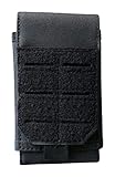 GRAN CALIDAD FundaTactica Sistema Molle Militar, Bolsa Impermeable para Cinturon, Chaleco y Accesorios, Funda de Movil Tactica Negra con Velcro.