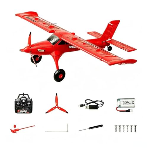 Image of FLYCOLOR QIDI-590 4CH Brushless RC Airplane, Draco Fixed Wing Glider, Red
