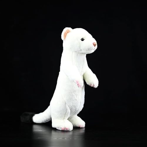 ぬいぐるみ オコジョ 抱き枕 白鼬 動物 大きい 肌触り良い かわいい 可愛い 添い寝 寝かしつけ ねむねむ やわらか 昼寝枕 グッズ ソフト だきまくら 背あて お正月 クリスマス 誕生日お祝い 32cm プレゼント ホワイト