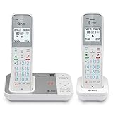 AT&T DAL75211 DECT 6.0 Cordless Home Phone with Smart Call Blocker, Bluetooth Connect to Cell, Digital Answering Machine, Full-Duplex Speakerphone, Expandable to 5 HS (White)