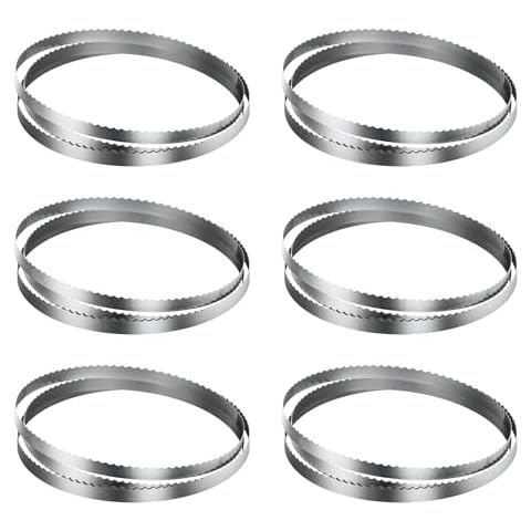 EKway Saw Blade,51.2x0.62x0.02 inch,6Pcs Electric Band Saw Blades for 750W Meat Bone Saw Cutting Machine,Carbon Steel Blade Wrapped by Rust-Proof Paper Cover