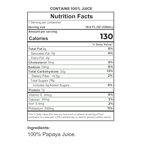 Image of Namai 100% Pure Papaya Juice, No Added Sugar, Pack of 24