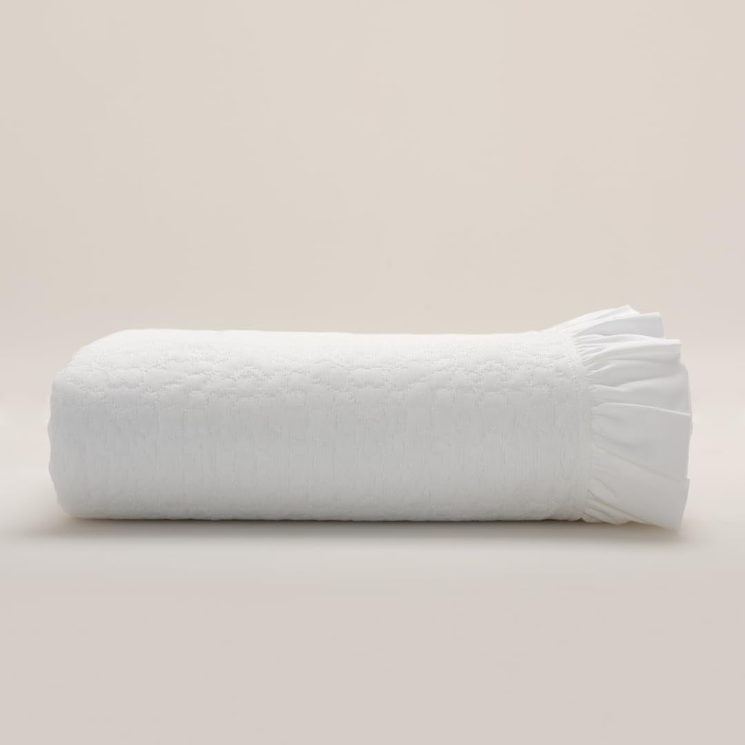 Colcha Blanca Marina con Diseño Geométrico - Colchas 280x260 cm para Cama 200x200 cm - Estilo y Comodidad para el Hogar