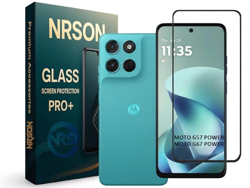 Image of NRSON Tempered Glass Screen Protector Compatible For MOTO G57 POWER 5G / Motorola G57 POWER 5G with Easy Self Installation Kit