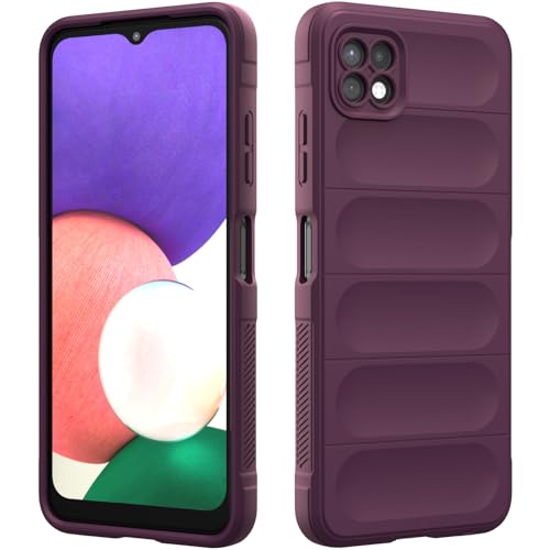 Custodia Compatibile con Samsung Galaxy A22 5G(Non per 4G), Silicone Custodia per Tutto il Corpo, Copertura Antiurto con Fotocamera Protettivo, Cover Morbida al Tatto - Viola Scuro
