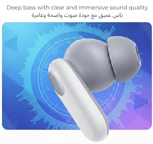 Image of Buds 2r Compatible for Nord Wireless Earphones Equipped Mic 12.4mm Drivers Noise Reduction Long Battery 38Hr Deep Bass Fast Pair Clear Call Lightweight in-Ear Type C Charging (White)