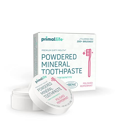 Primal Life Organics - Dirty Mouth Toothpowder, Tooth Cleaning Powder, Flavored Essential Oils with Natural Kaolin & Bentonite Clay, Good for 200+ Brushings, Paleo, Organic, Vegan (Peppermint, 1 oz)
