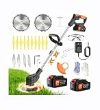 Weed Wacker Battery Powered - Electric Weed Trimmer with 2X 21V Lithium Battery...