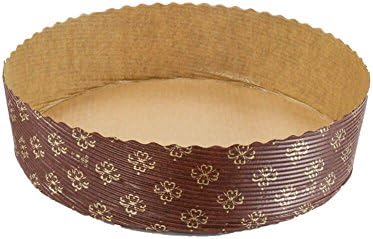 Pastry Chef's Boutique Round Cake Middle Height Panettone Cake Paper Pan Mold - 6 1/8'' X 2 1/8'' - 12Pcs