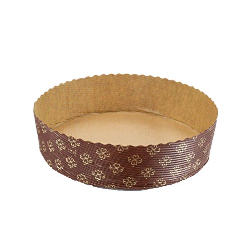 Pastry Chef's Boutique Round Cake Middle Height Panettone Cake Paper Pan Mold - 6 1/8'' X 2 1/8'' - 12Pcs