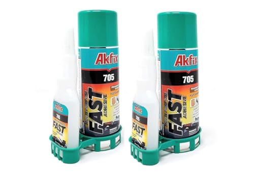 2x 50g Sekundenkleber 200ml Aktivator - Extra Stark - Sekundenkleber mit Aktivator, Sprühkleber, Schnelltrocknend, Wasserfest, Gummi, Holz, Leder, Metalle, Porzellan, Sprühdose, Hochviskos, Klebstoff