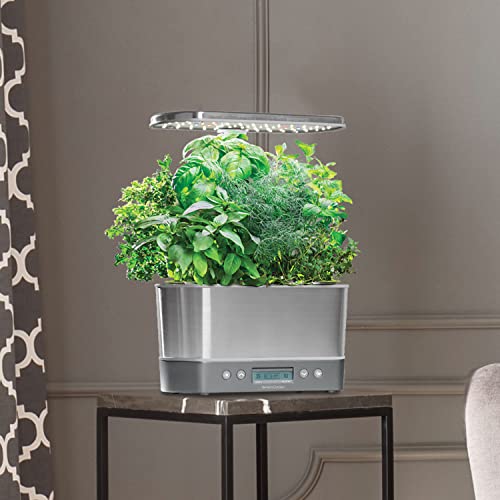 AeroGarden Harvest Elite - Indoor Garden with LED Grow Light, Stainless Steel