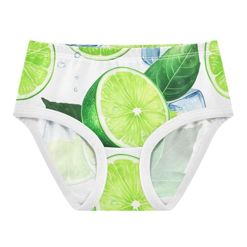 Watercolor Green Limes Ice Cubes Toddler Girls Underwear 2t Cotton Panties for Girl Artistic Briefs Undies Kids