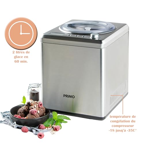 Primo PR408IM : sorbetière à compresseur 2 L, argentée — miniature 3