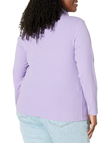 Image of Amazon Essentials Women's Slim-Fit Stretchy Layering Long Sleeve Knit Rib Turtleneck Top (Available in Plus Size), Pack of 2